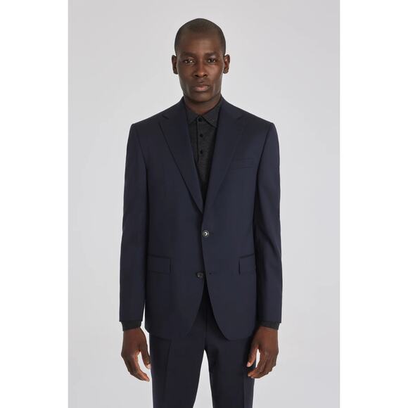Jack Victor Blazer Suit Jacket Coat 3Sixty5 Two Button Wool‎ Navy Blue Mens 48 L - Picture 1 of 15